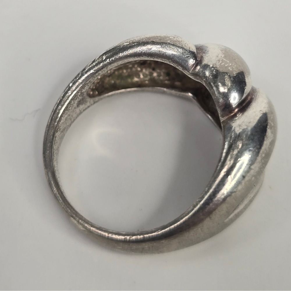 Vintage Sterling Silver 925 Twisted Bypass Ring Size 7 Statement 5.3g - Picture 3 of 12